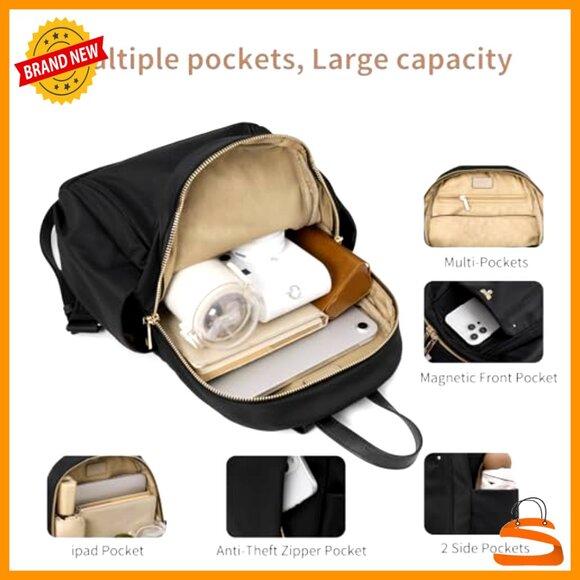 Mini Anti-Theft Backpack Purse Waterproof Lightweight Oxford Travel Work
